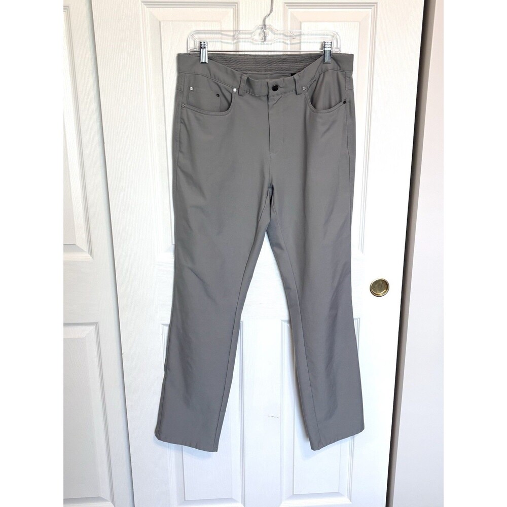 Greg Norman Men's Luxury Gray Microfiber Ultimate 5-Pocket Golf Pants 32 x 30
